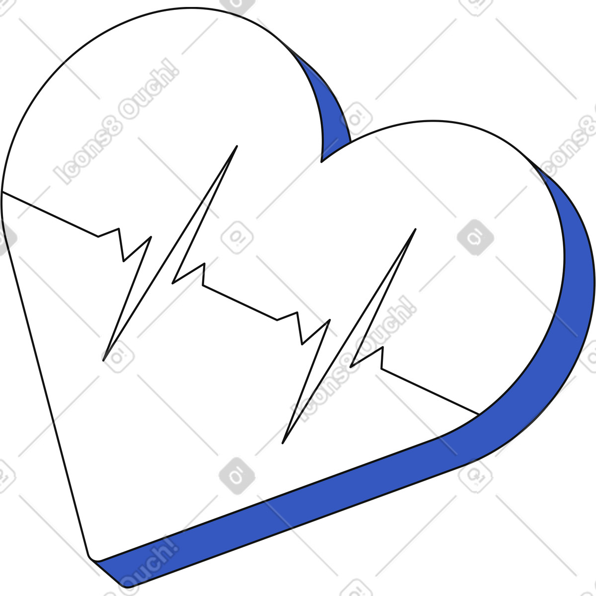 Heart with a pulse illustration clipart image in PNG SVG, conveying vitality and rhythm