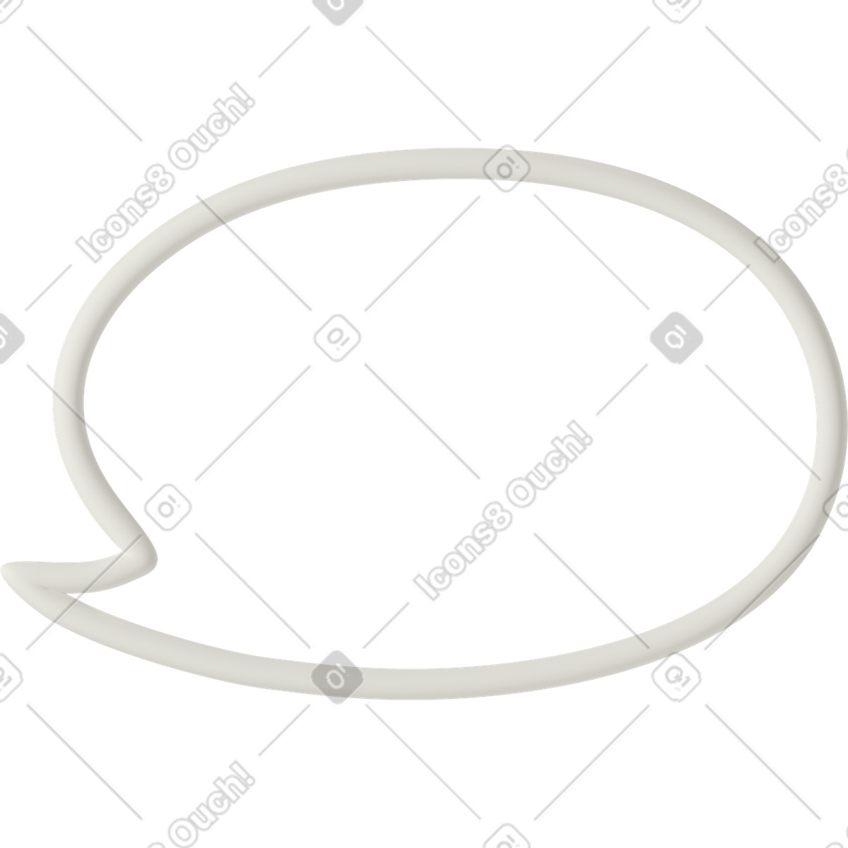 3D Casual life 스타일의 Oval speech bubble 일러스트레이션 PNG, SVG 다운로드