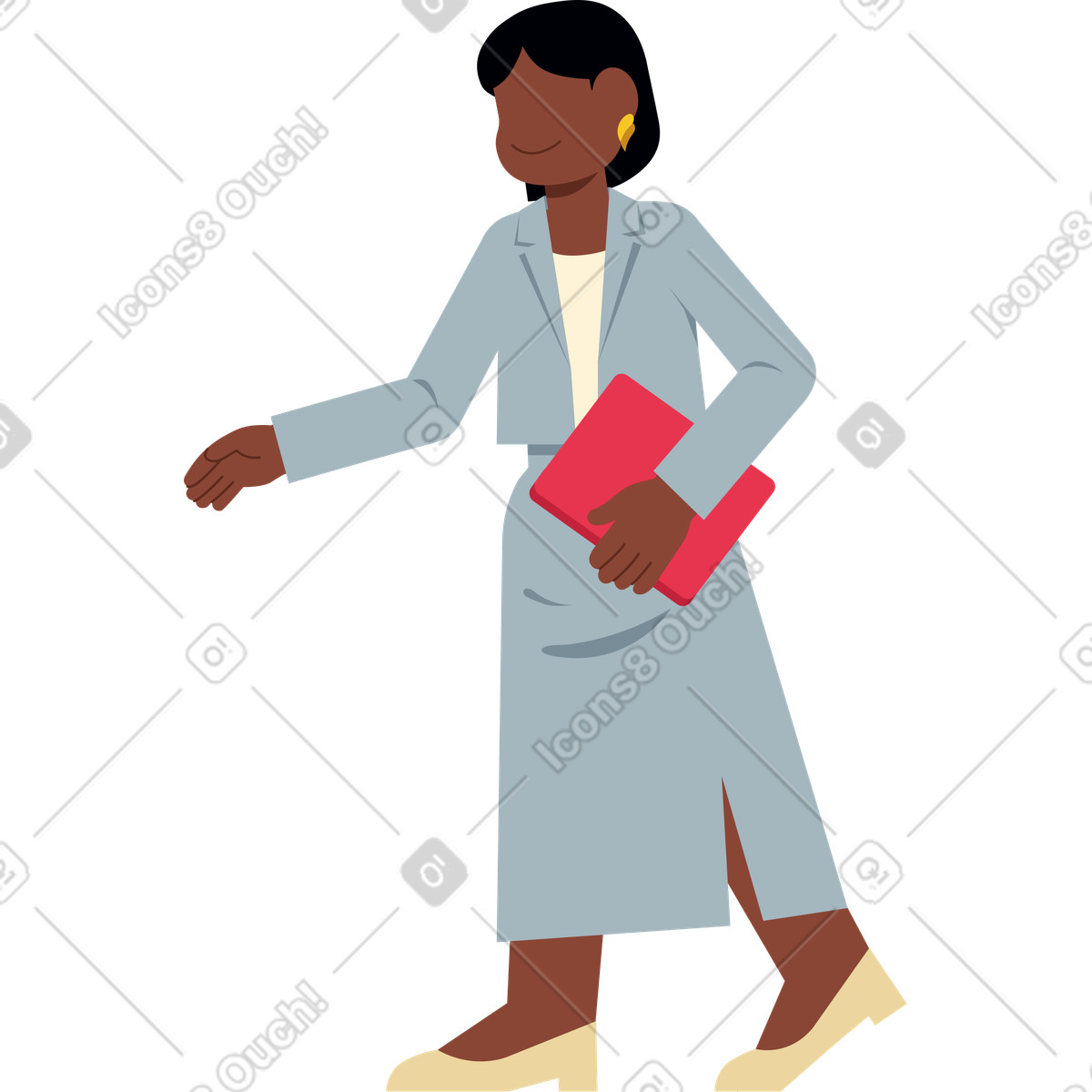 Catchy スタイルの 握手を求めて手を差し出す女性 のイラストをPNG、SVG形式でダウンロード