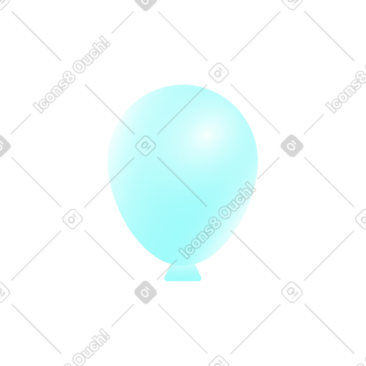 Chromed スタイルの ターコイズ色の風船 のイラストをPNG、SVG形式でダウンロード