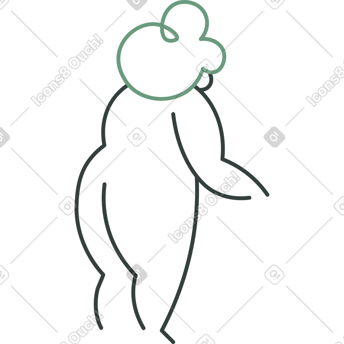 Macaroni 스타일의 다시 서 할머니 일러스트레이션 PNG, SVG 다운로드