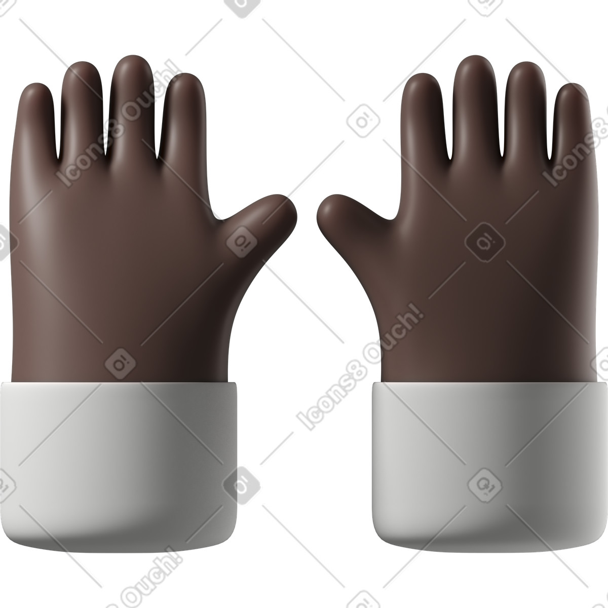 Illustration Lever les mains de la peau noire dans le style 3D Hands Fun&Wild à télécharger aux formats PNG, SVG