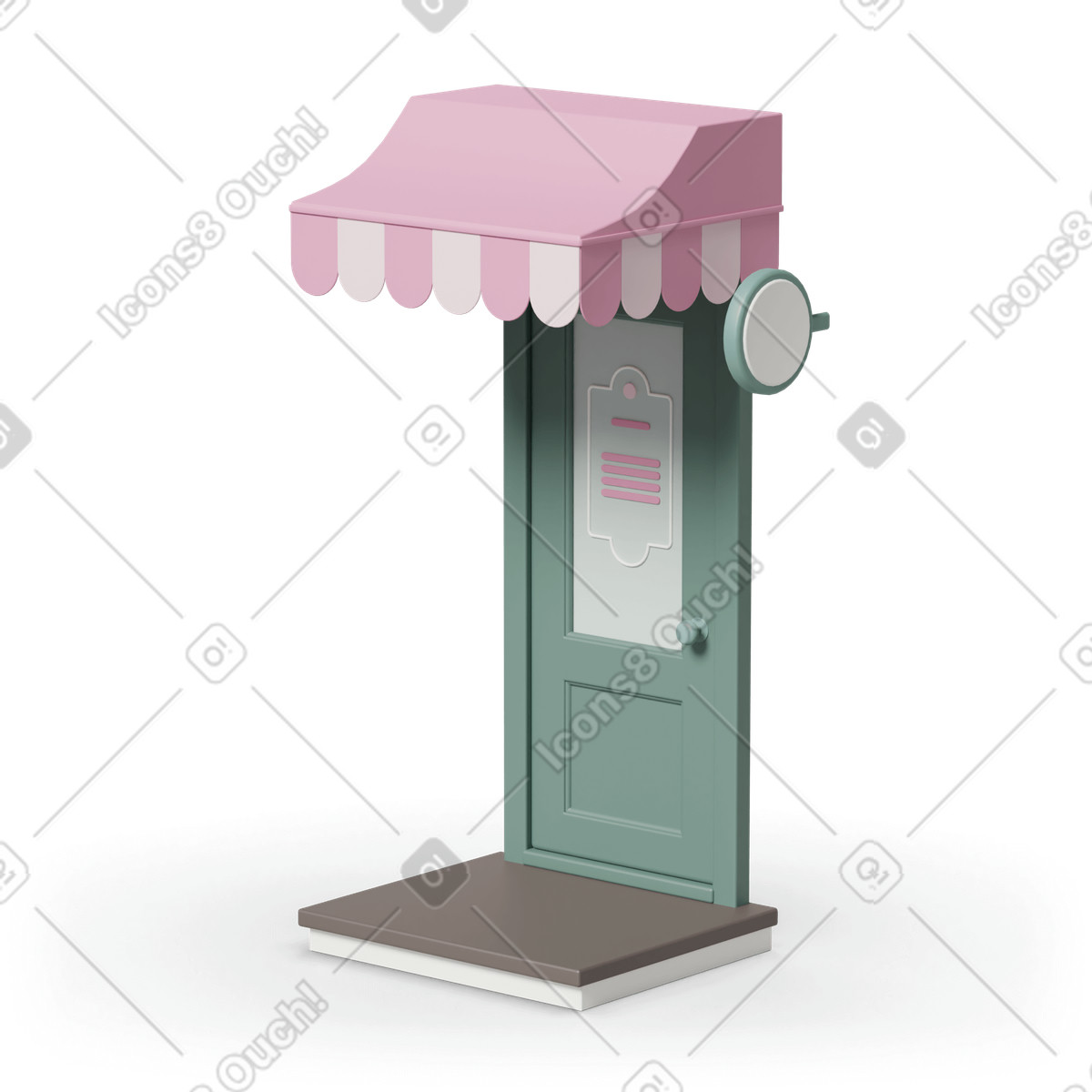 Store door illustration in 3D Casual life style download in PNG, SVG