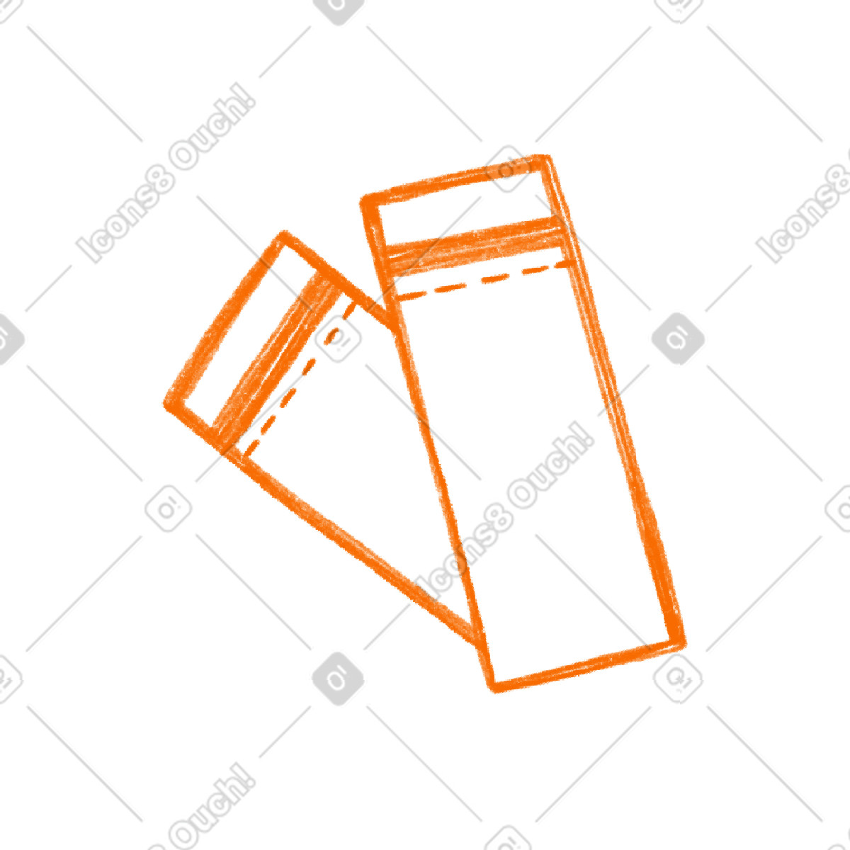Biro 스타일의 Two orange plane tickets 일러스트레이션 PNG, SVG 다운로드