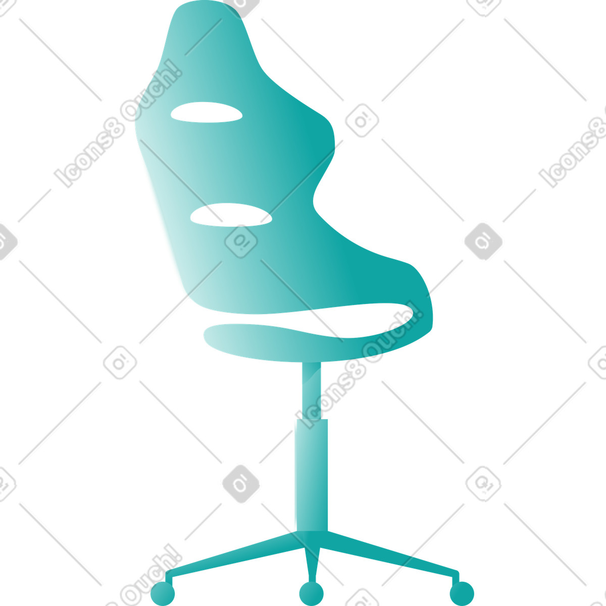 Computer chair illustration in Office style download in PNG, SVG