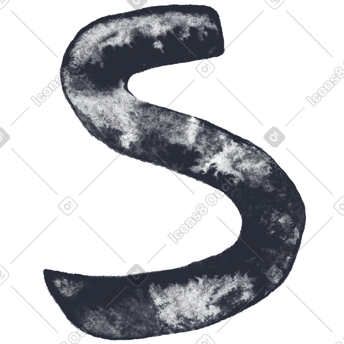 Lettera s illustrazione in stile Inky scarica in PNG, SVG