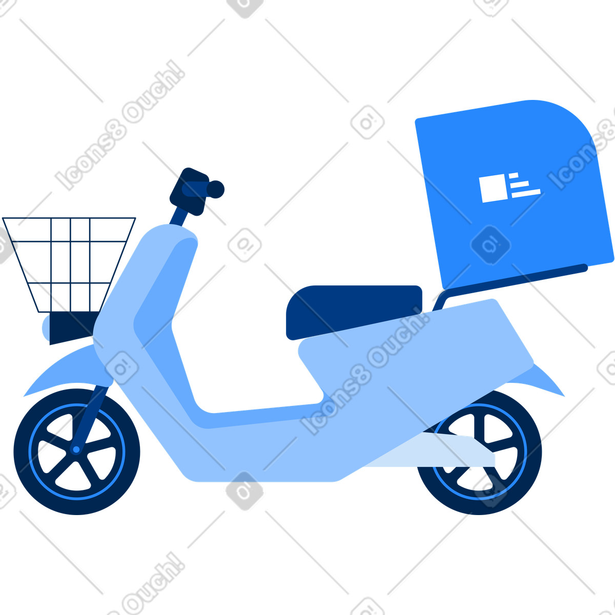 Ilustração animada de Deliery motocicleta em no estilo Urban para baixar em GIF, Lottie (JSON), AE