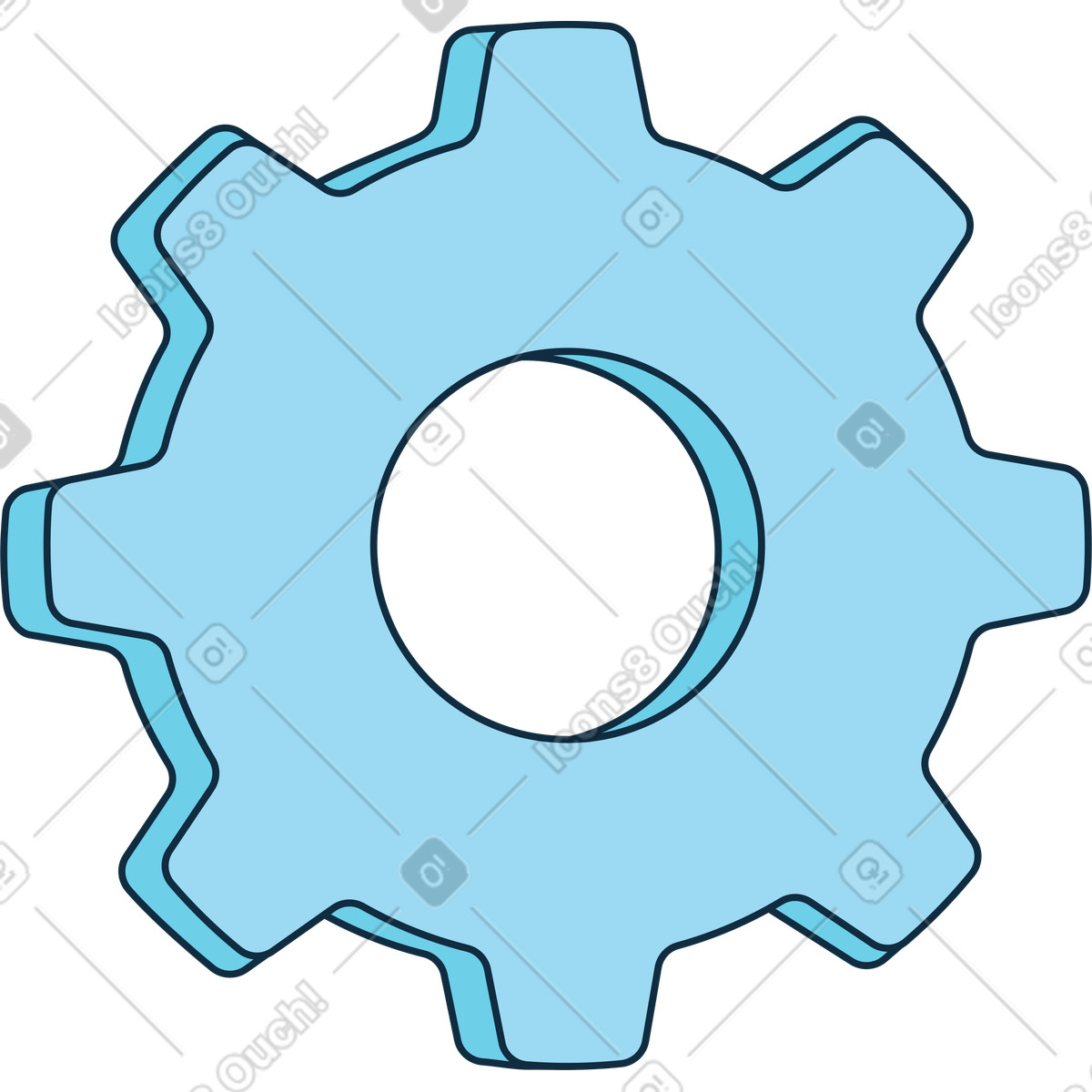 Illustration Bleu hexagone dans le style Bubble gum à télécharger aux formats PNG, SVG