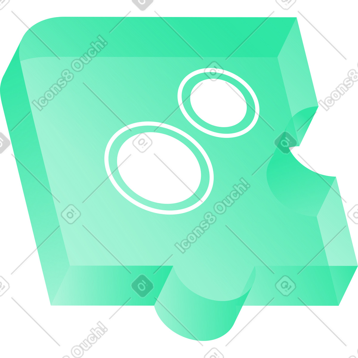Ilustración Pieza de rompecabezas verde con círculos en estilo Lucent a descargar en PNG y SVG
