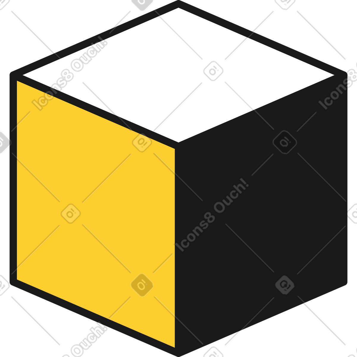 Ilustração de Cubo em no estilo Taxi para baixar em PNG, SVG
