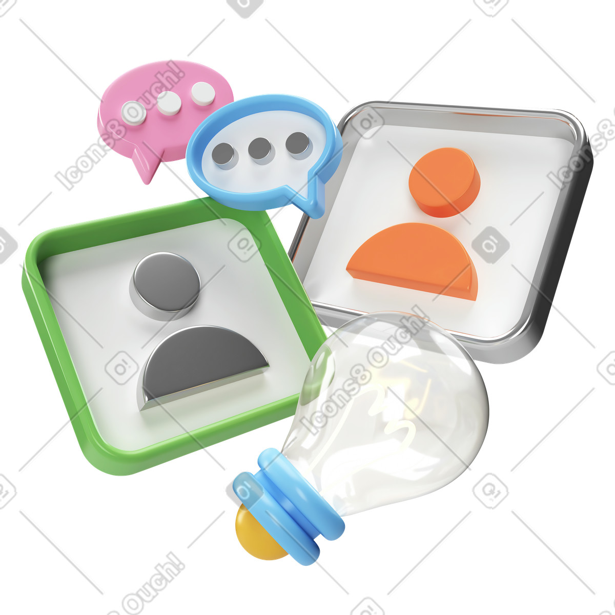 Brainstorming and idea generation illustration in PNG, SVG