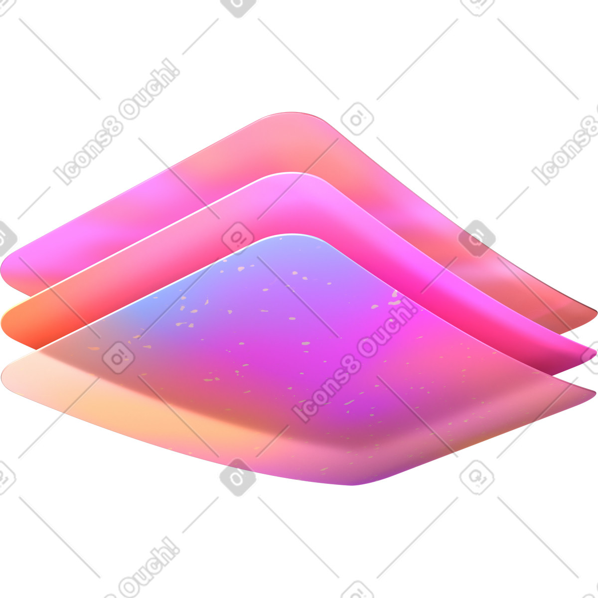 Ilustração de Pilha cartões plásticos gradientes em no estilo 3D Glassy para baixar em PNG, SVG