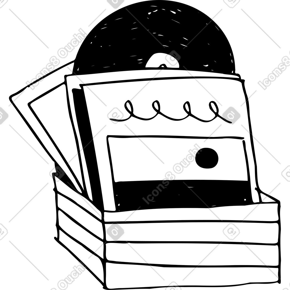 Haufen von aufzeichnungen-Illustration im Marks-Stil als Download in PNG, SVG