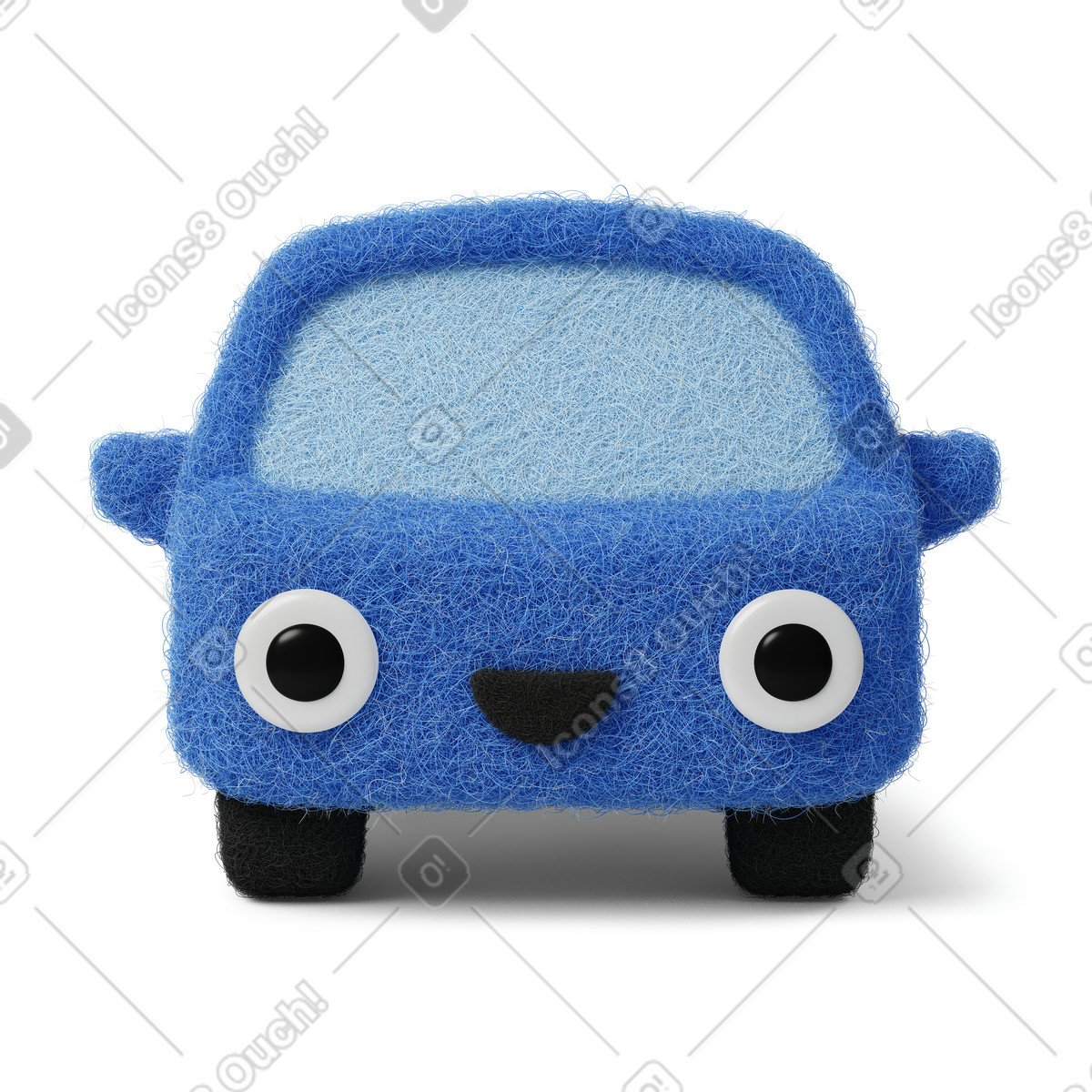 Cute car illustration in Fuzzy style download in PNG, SVG