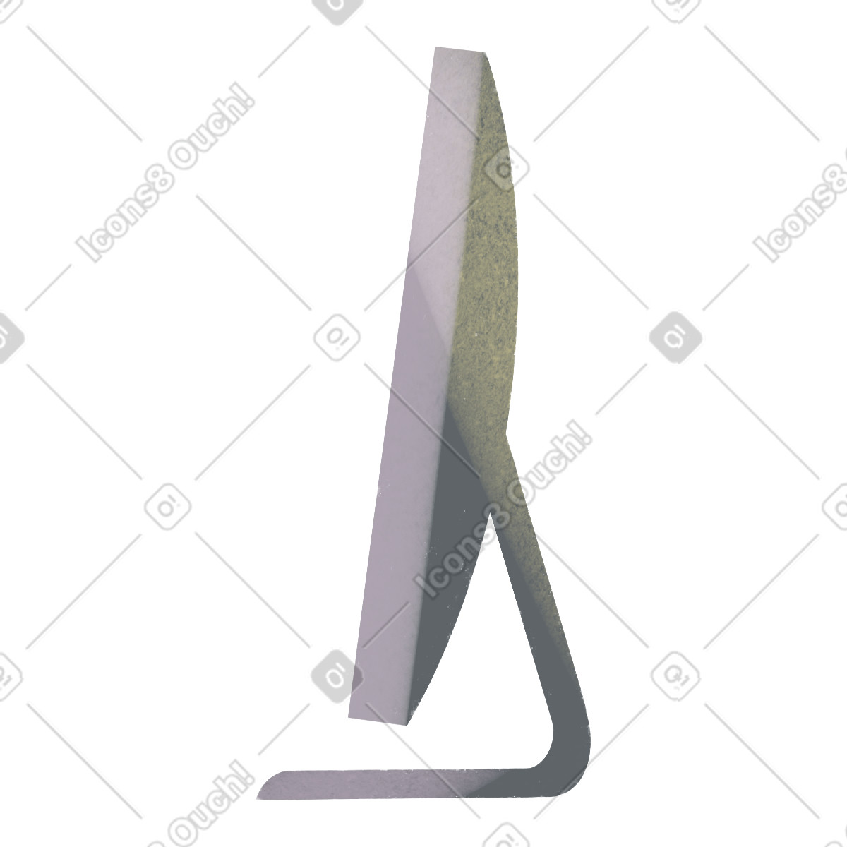 Shine 스타일의 Side view of computer monitor 일러스트레이션 PNG, SVG 다운로드
