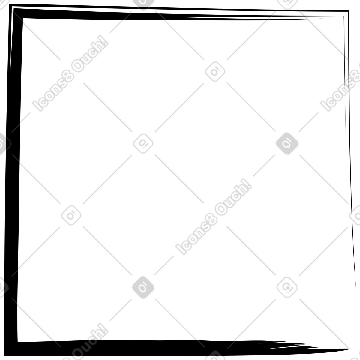 Black rectangle with line illustration in Twirl style download in PNG, SVG