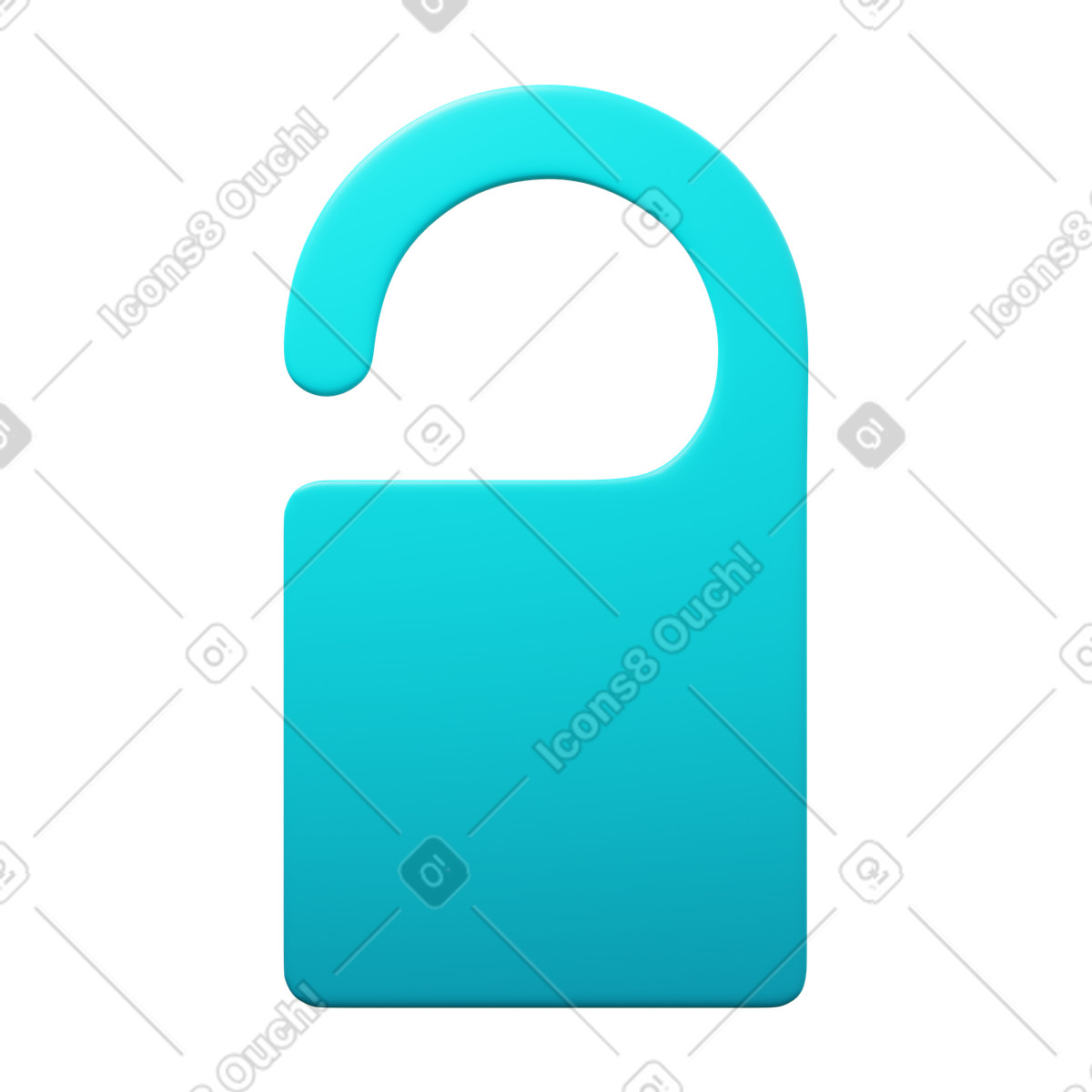Door hanger illustration in 3D Fluency style download in PNG, SVG
