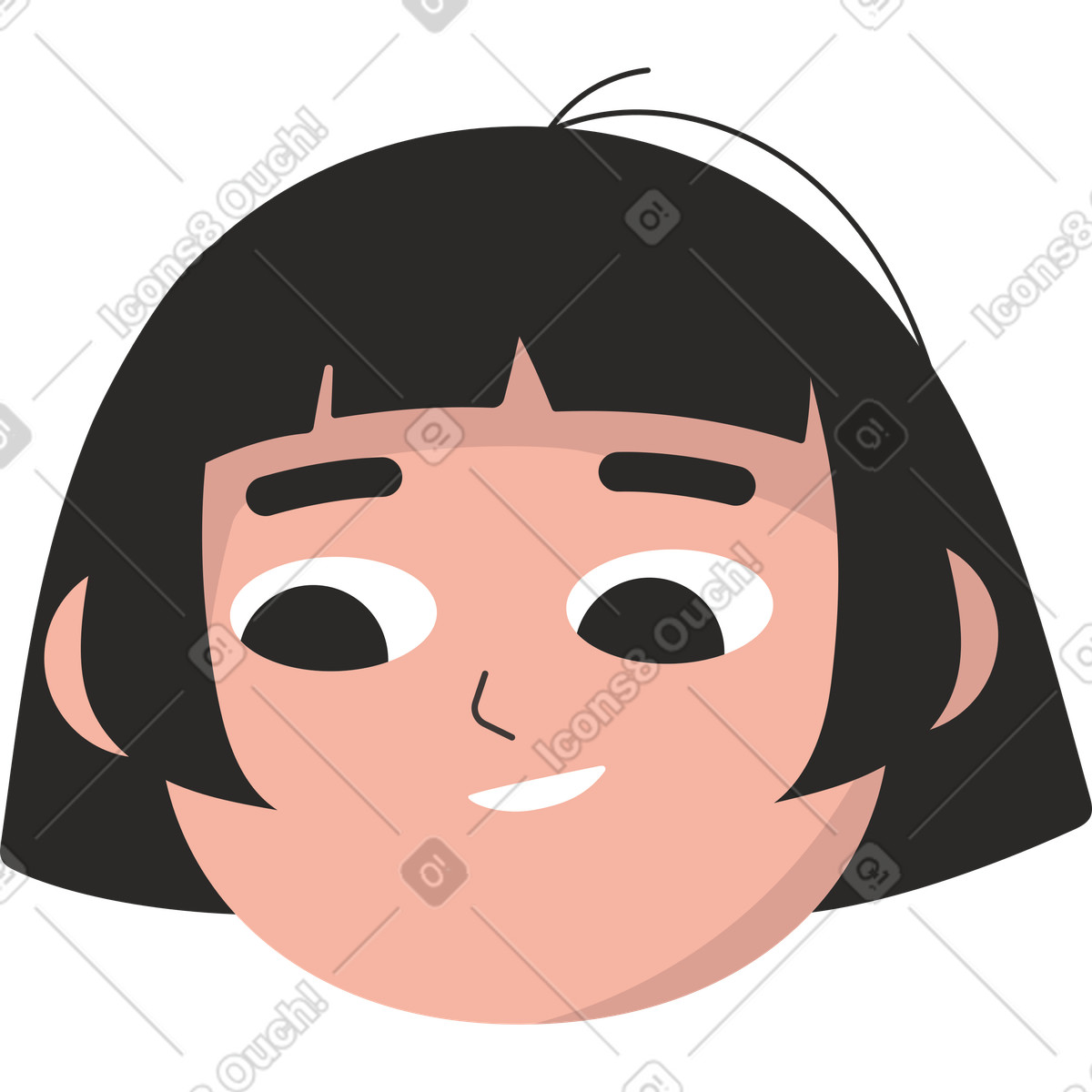 Head illustration in Dizzy style download in PNG, SVG