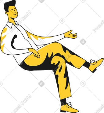 Sitting man PNG, SVG