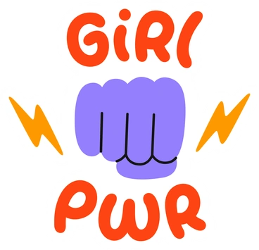 A purple fist with lightning bolts - Clap style illustration