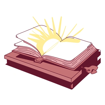 An open Bible is resting on a wooden table. The pages of the Bible are slightly fluttering as if being gently stirred by a breeze. Bright rays of light are emanating from the center of the open book, illuminating the surrounding area with a warm glow. The light creates a contrast against the darker wood of the table, highlighting the intricate details on the pages of the Bible. Soft shadows are cast around the book, adding depth to the scene.