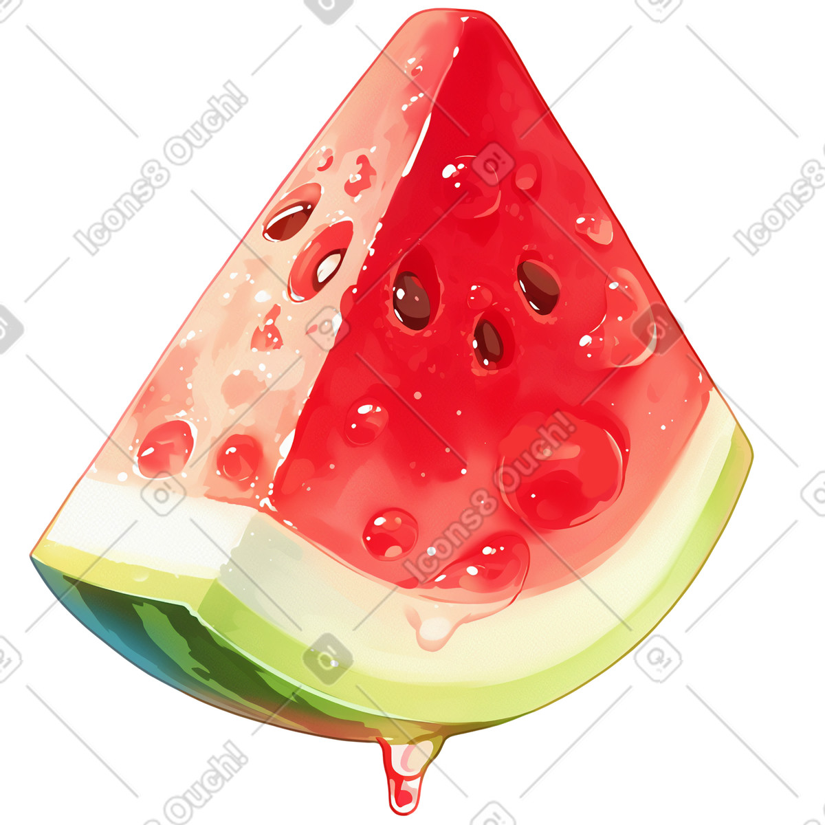 Ilustración Watermelon slice en estilo Glazy a descargar en PNG y SVG