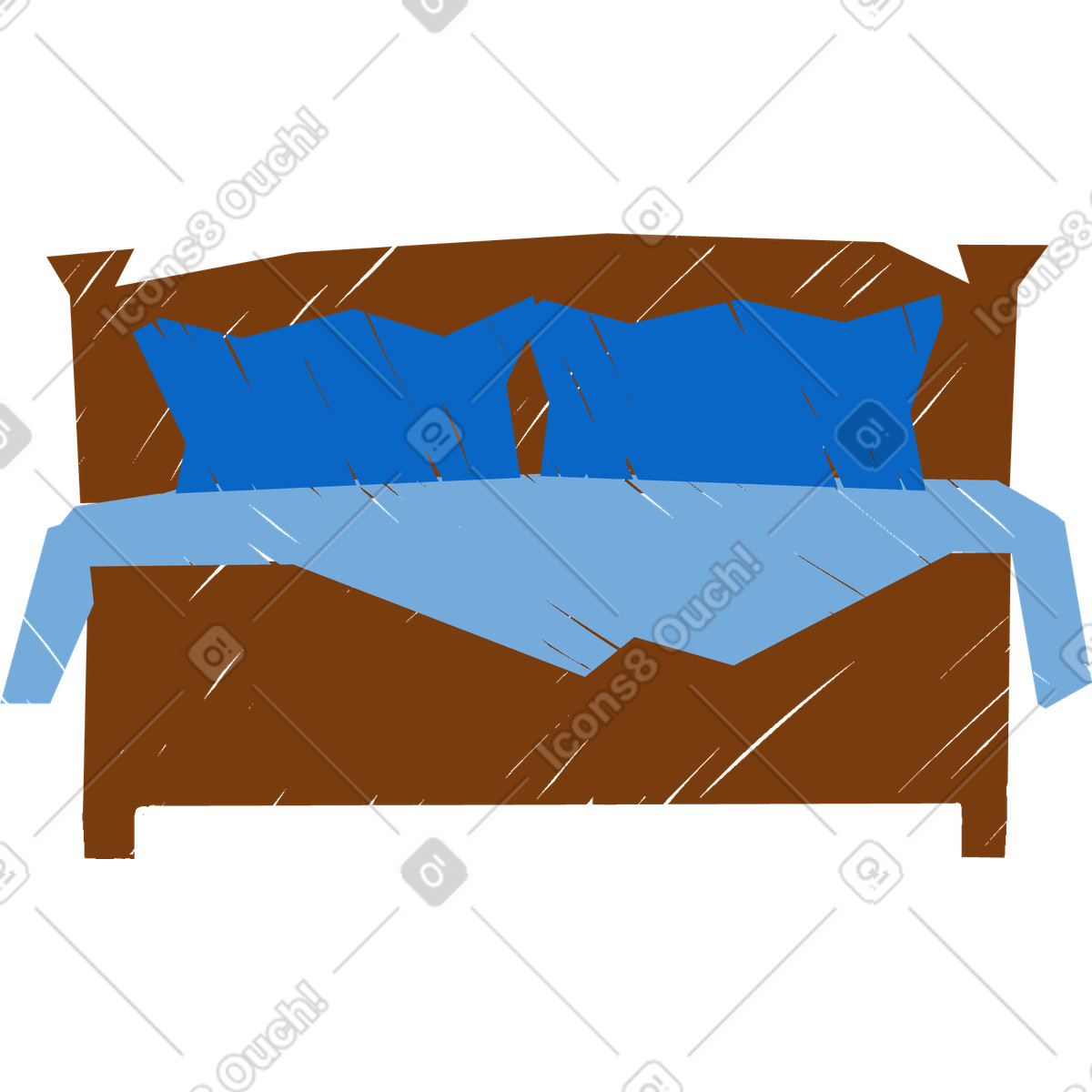 Bed illustration in Sleepy style download in PNG, SVG