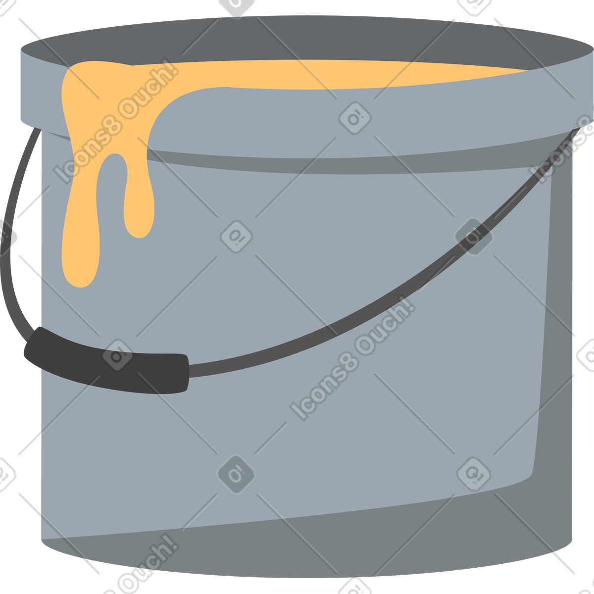 Paint bucket illustration in Lagom style download in PNG, SVG