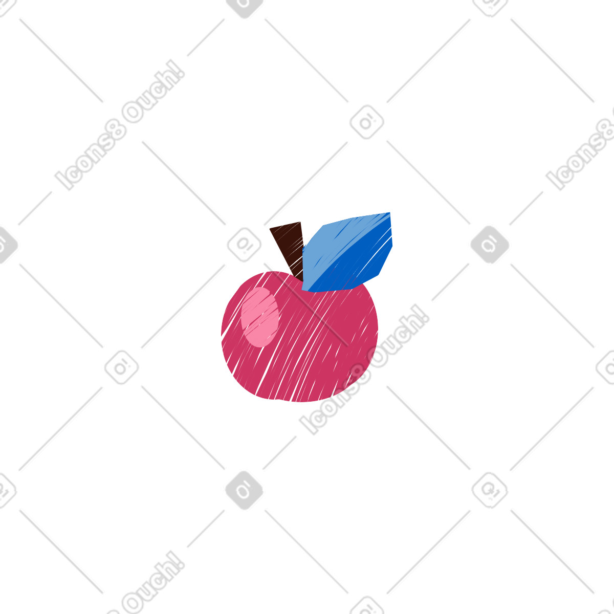 Apple illustration in Sleepy style download in PNG, SVG