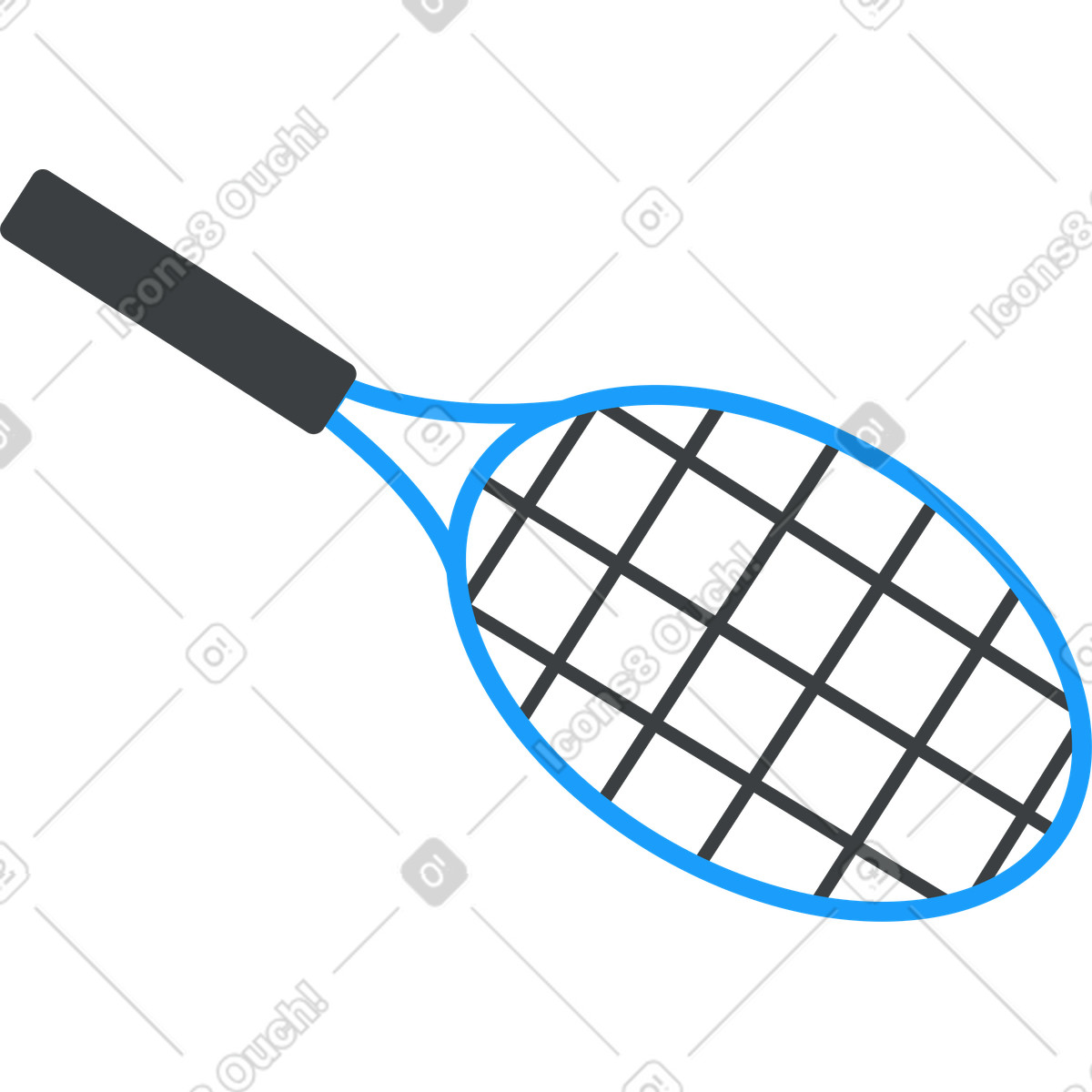 Blue racket illustration in Kiddo style download in PNG, SVG