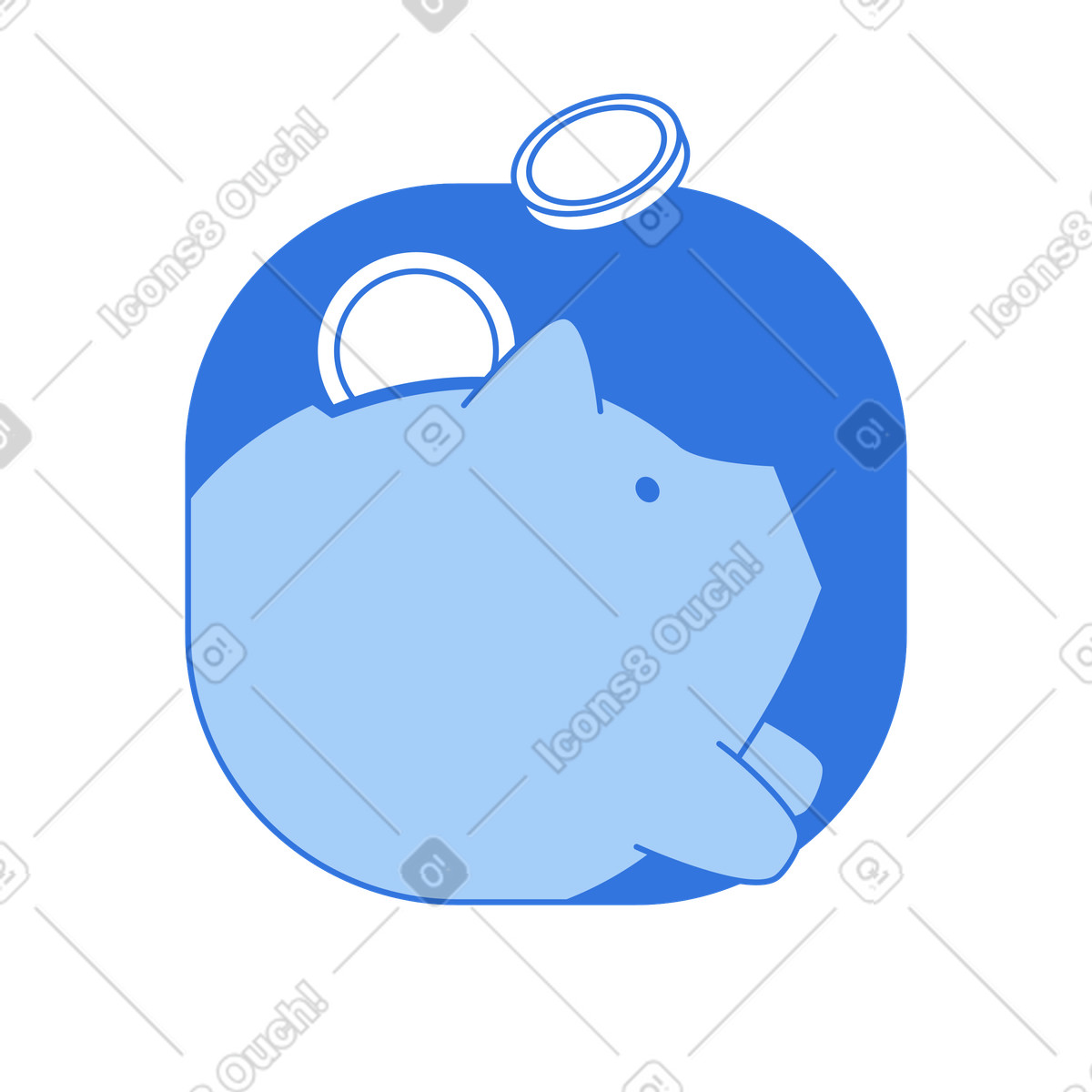 Ilustração de Piggy bank with falling coins, Finance and money management em no estilo Sky para baixar em PNG, SVG