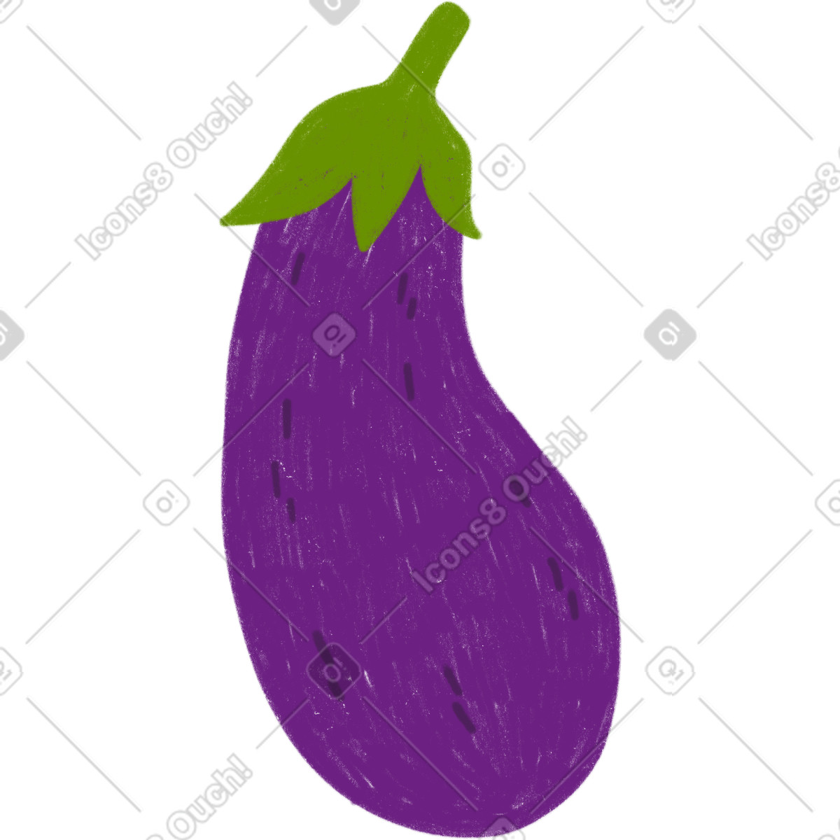 Eggplant illustration in Cozy style download in PNG, SVG