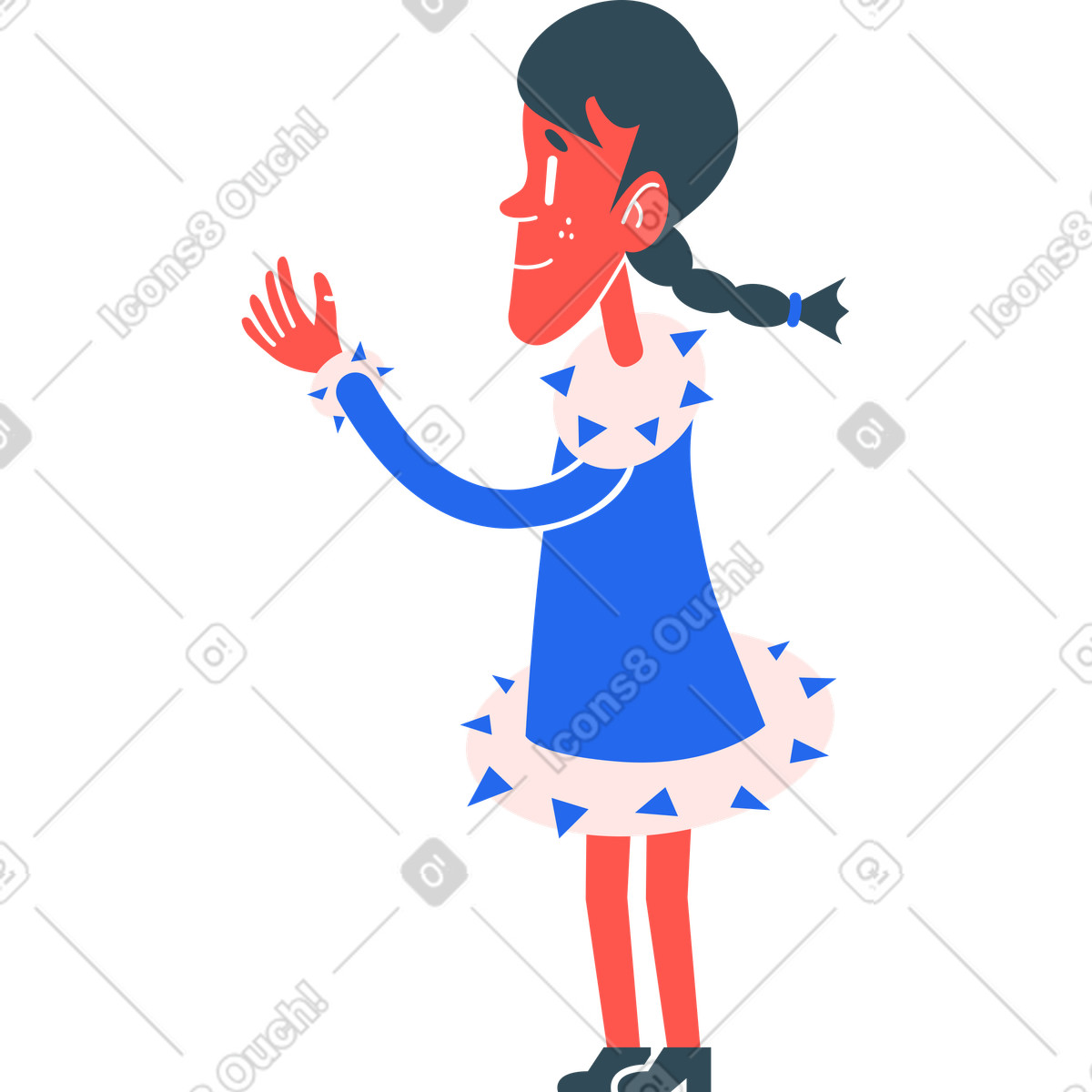 Ilustração de Girl standing em no estilo Kingdom para baixar em PNG, SVG