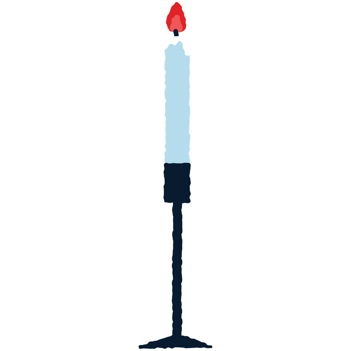 Candle in candlestick illustration Cherry style download PNG, SVG