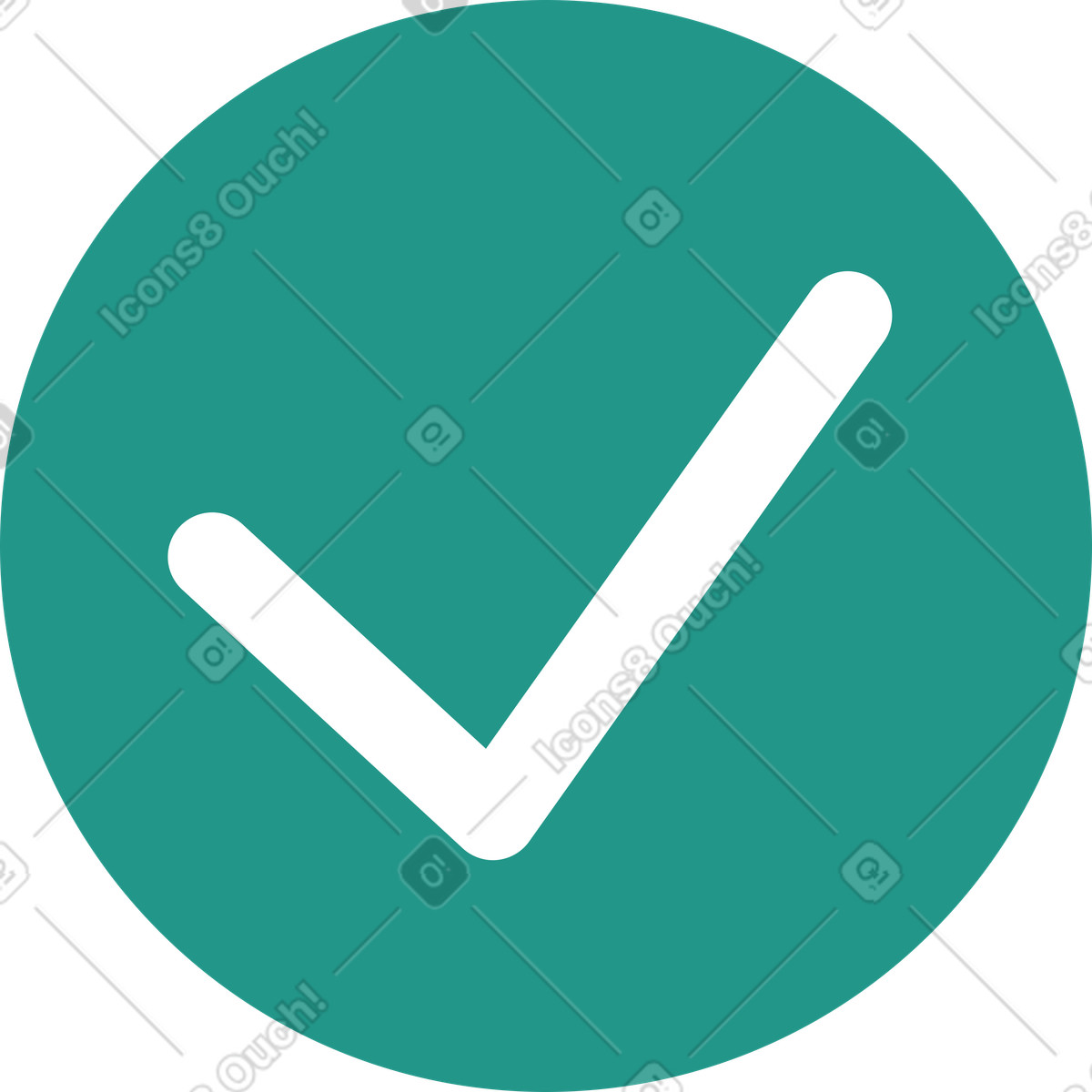 Boba 스타일의 원 안의 체크 표시 일러스트레이션 PNG, SVG 다운로드