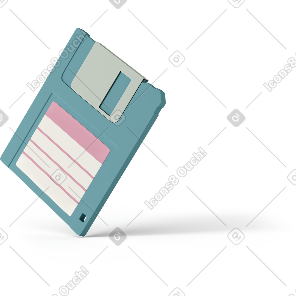 3D Casual life 스타일의 Diskette 일러스트레이션 PNG, SVG 다운로드