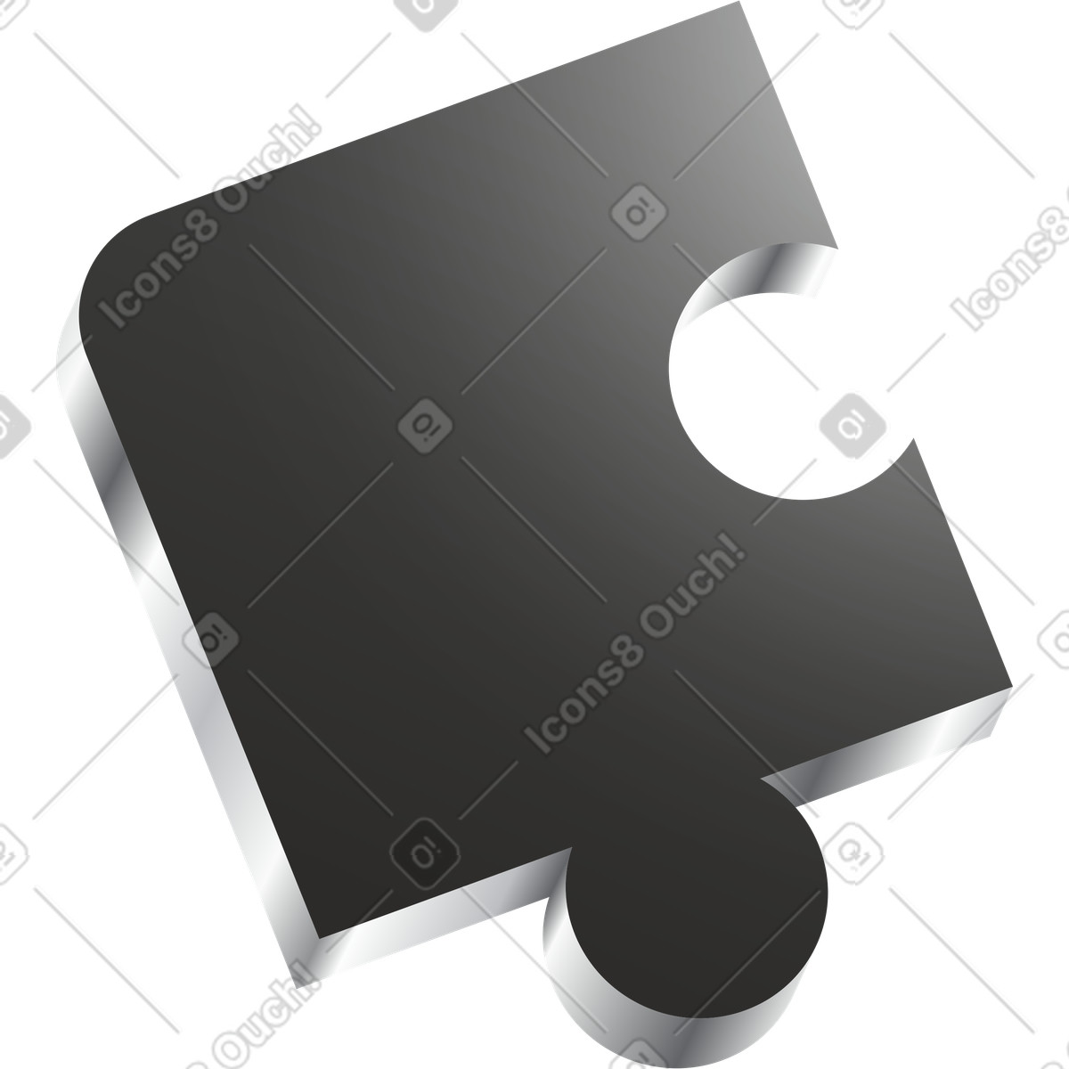Dark puzzle piece illustration in Token style download in PNG, SVG