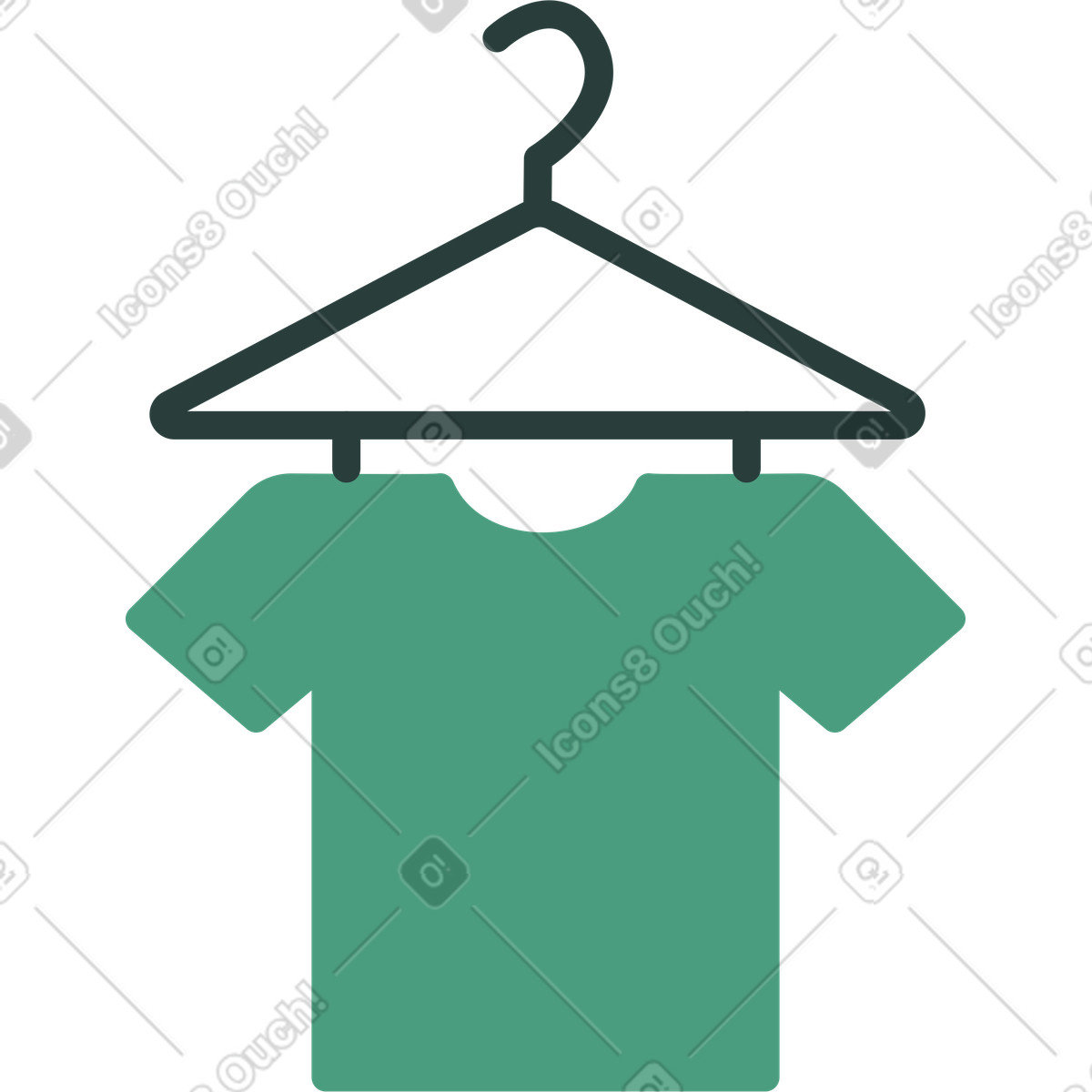 Hanger with t-shirt illustration in Macaroni style download in PNG, SVG