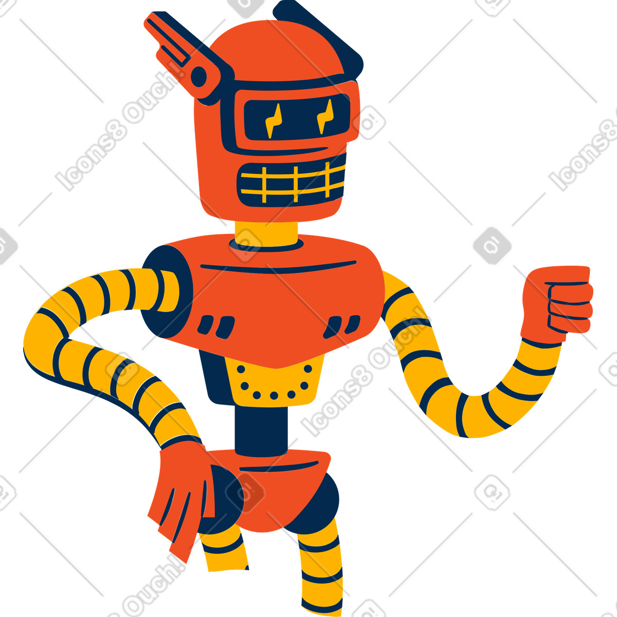 Roboter-Illustration im Flame-Stil als Download in PNG, SVG