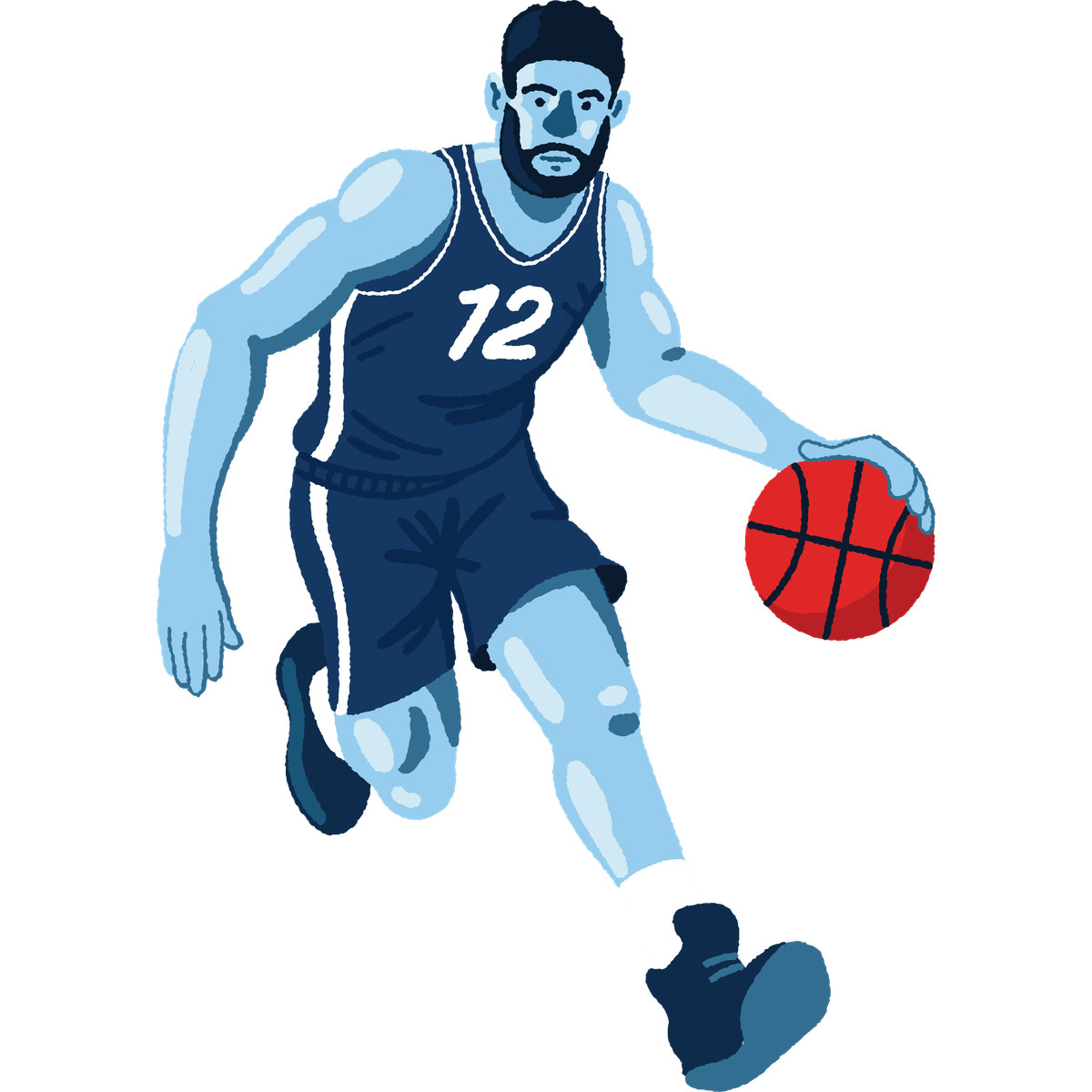 Basketball illustration in Cherry style download in PNG, SVG