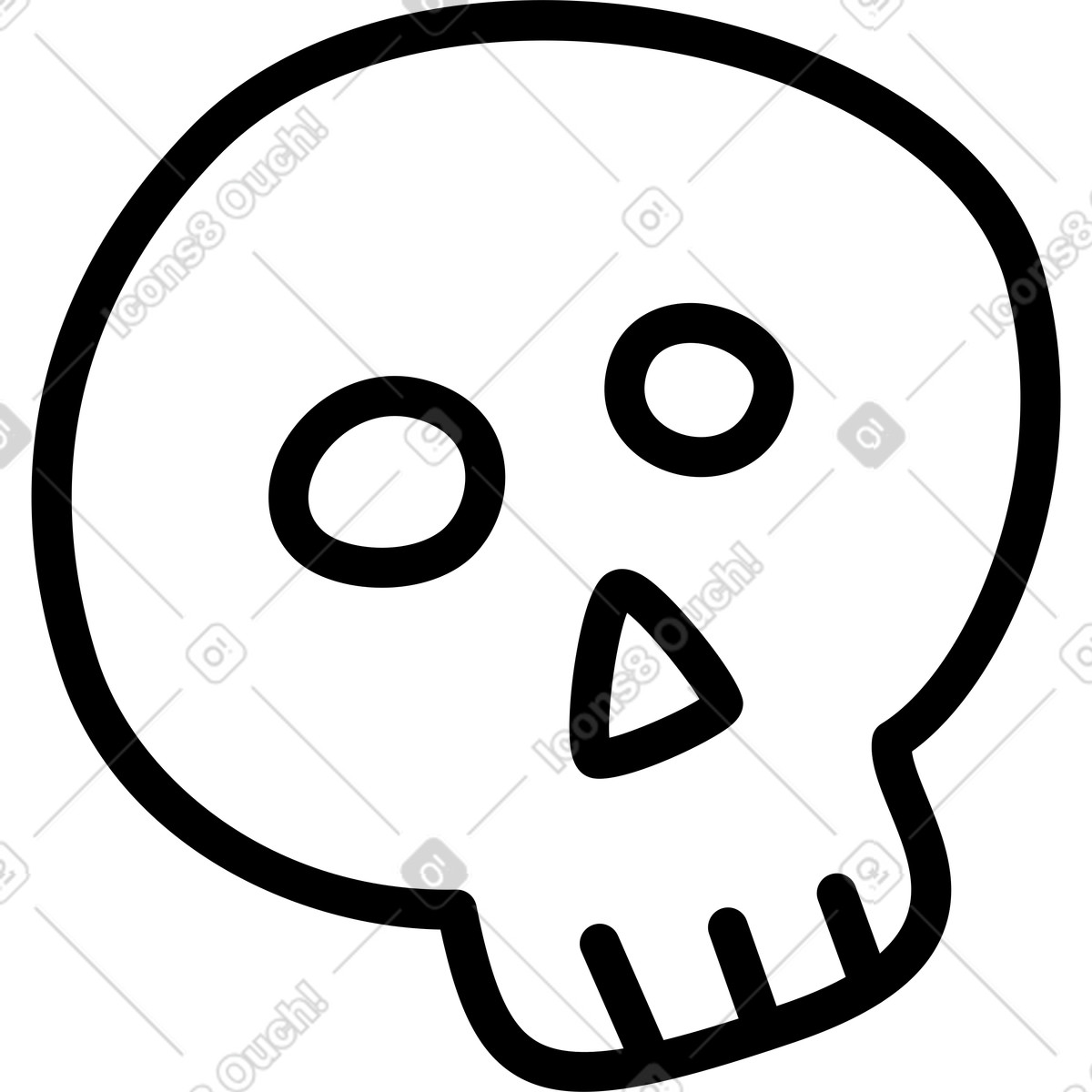 Cranio illustrazione in stile Rocky scarica in PNG, SVG