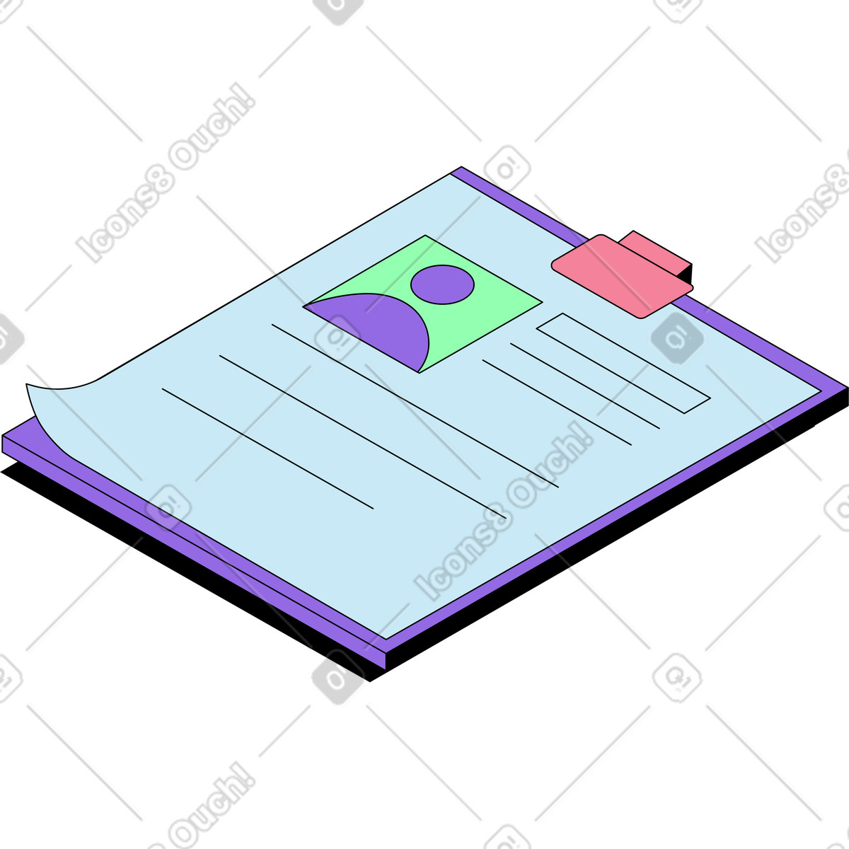 Candidate resume illustration in Project style download in PNG, SVG