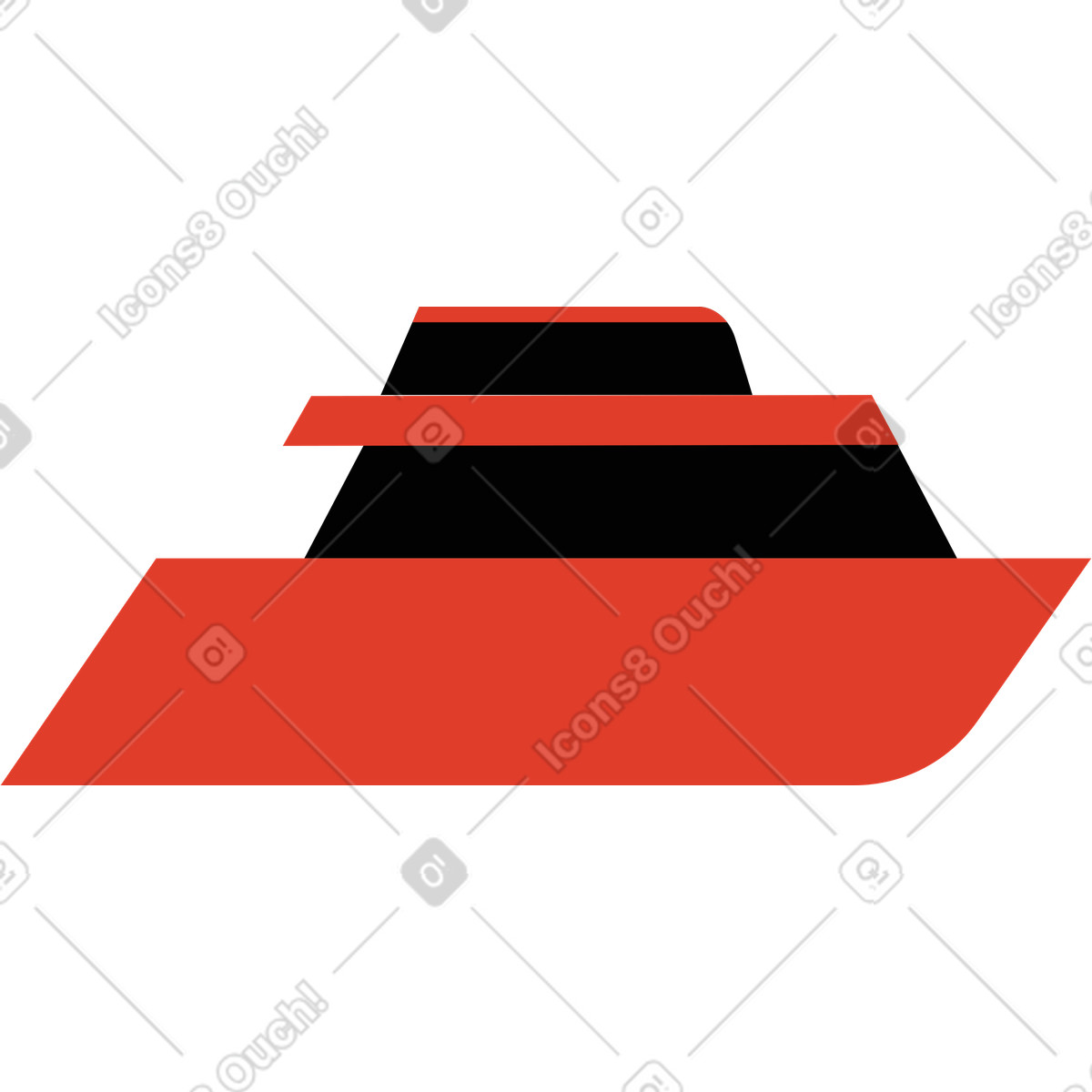 Yacht-Illustration im Burgundy-Stil als Download in PNG, SVG