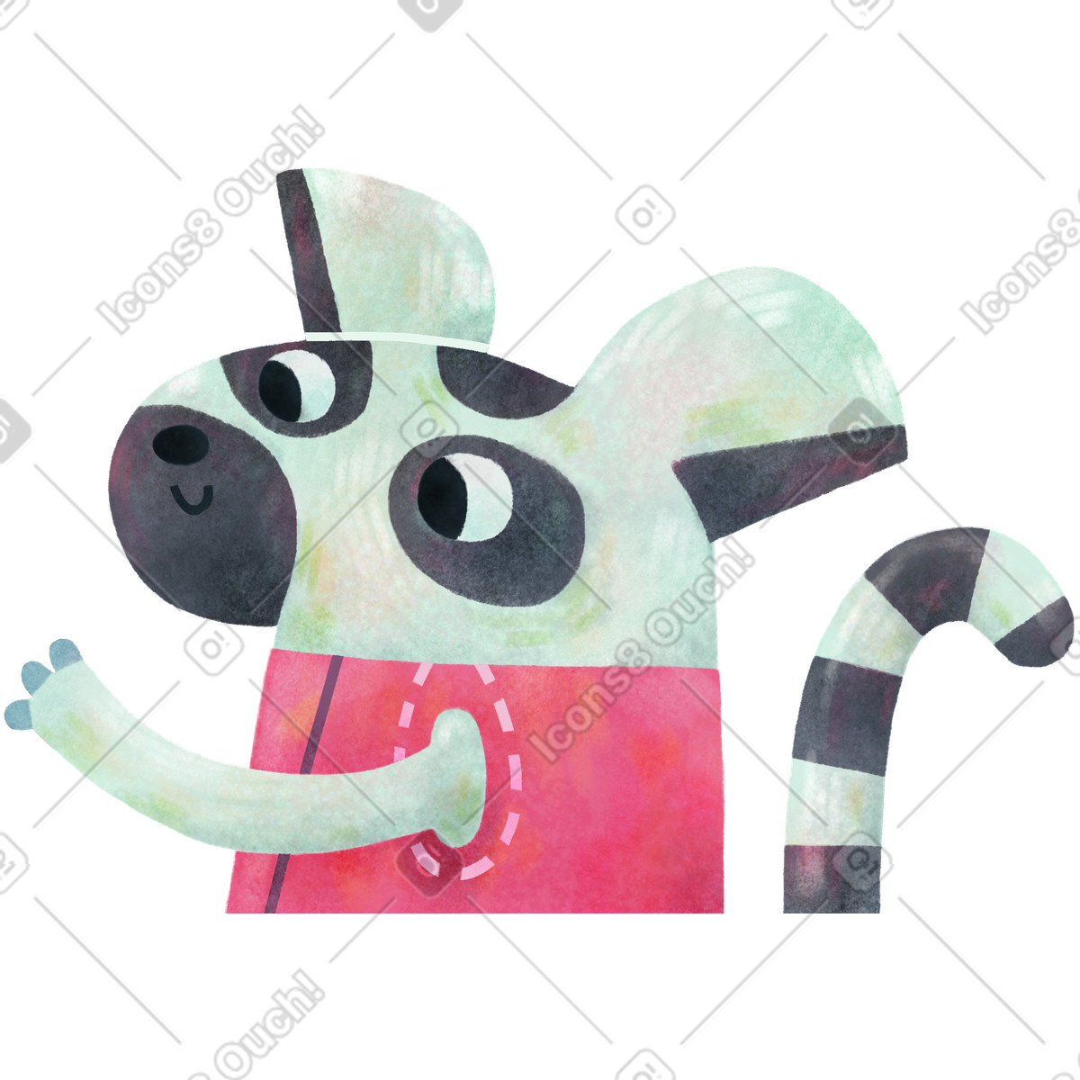 Illustration Maki dans le style Jungle à télécharger aux formats PNG, SVG