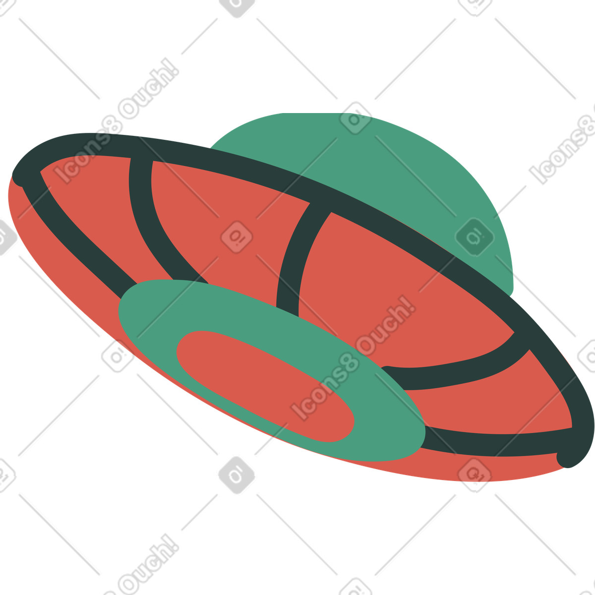 Ufo illustrazione in stile Macaroni scarica in PNG, SVG
