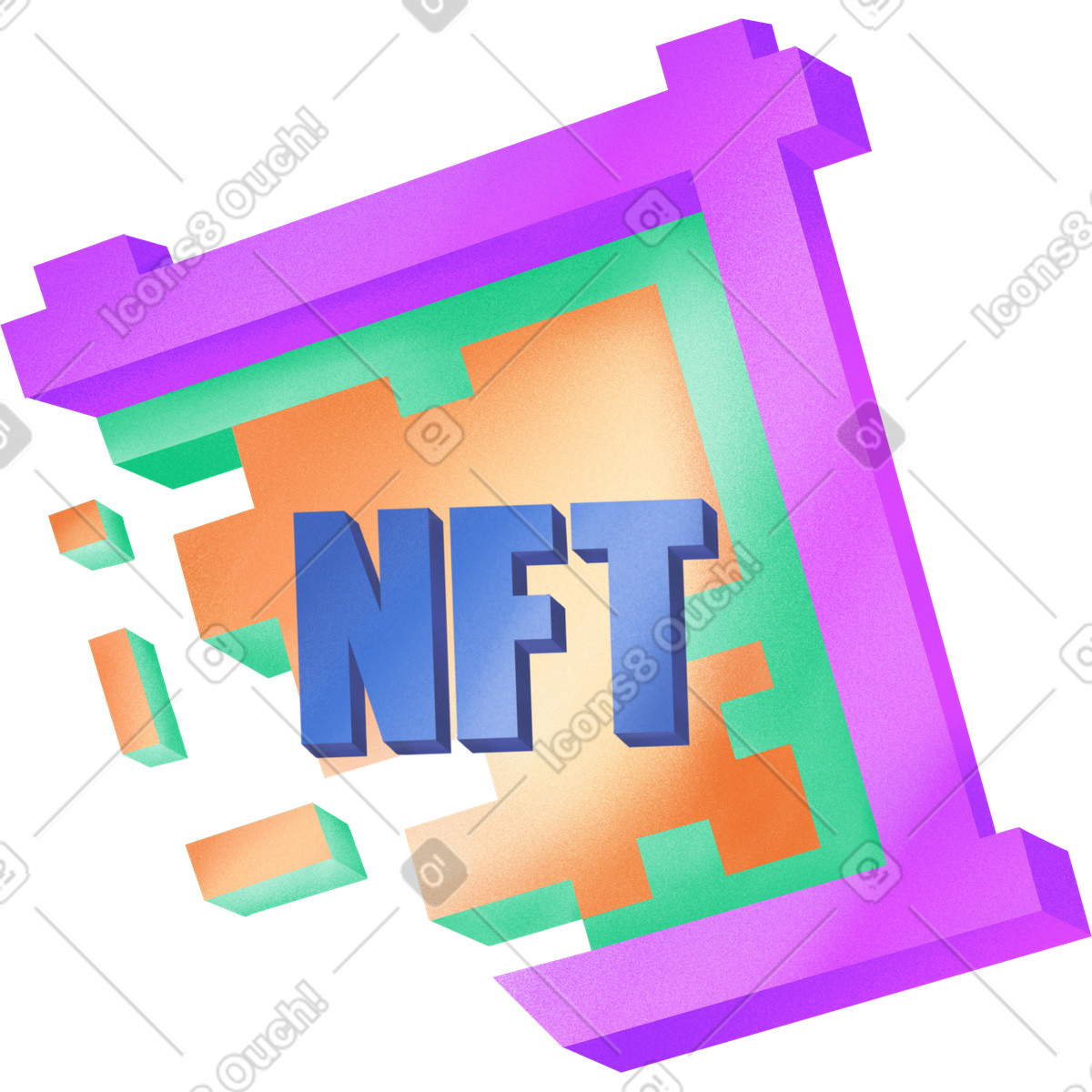Picture that collapses into pixels illustration in Smart style download in PNG, SVG