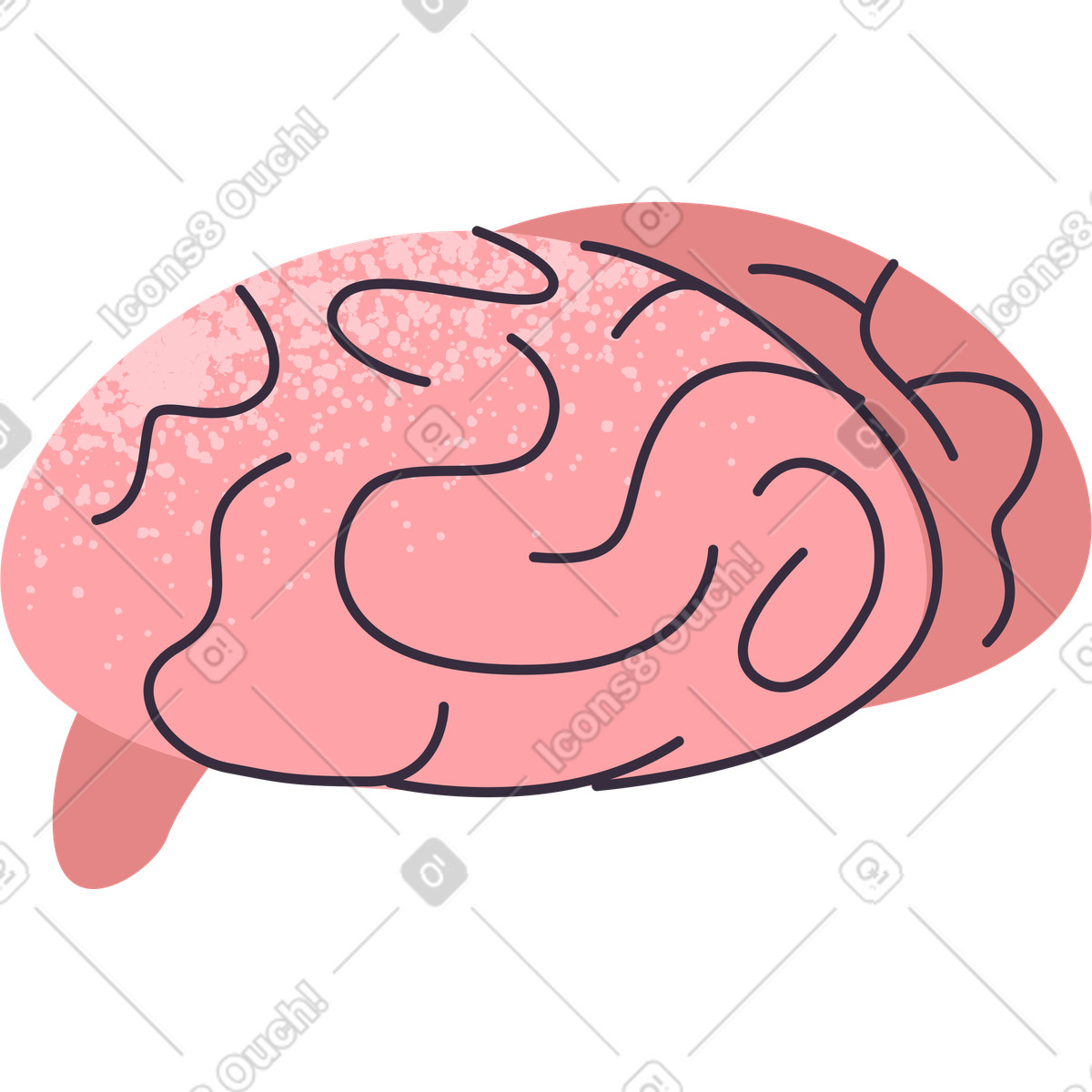 Ilustração de Cérebro em no estilo Pale para baixar em PNG, SVG