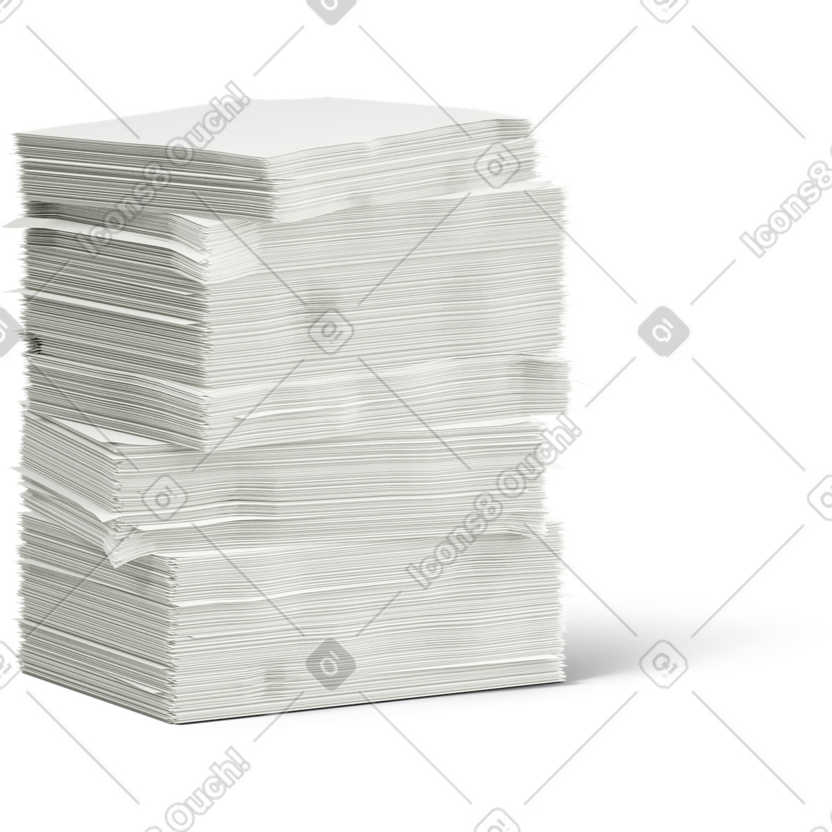 Stack of paper-Illustration im 3D Business-Stil als Download in PNG, SVG