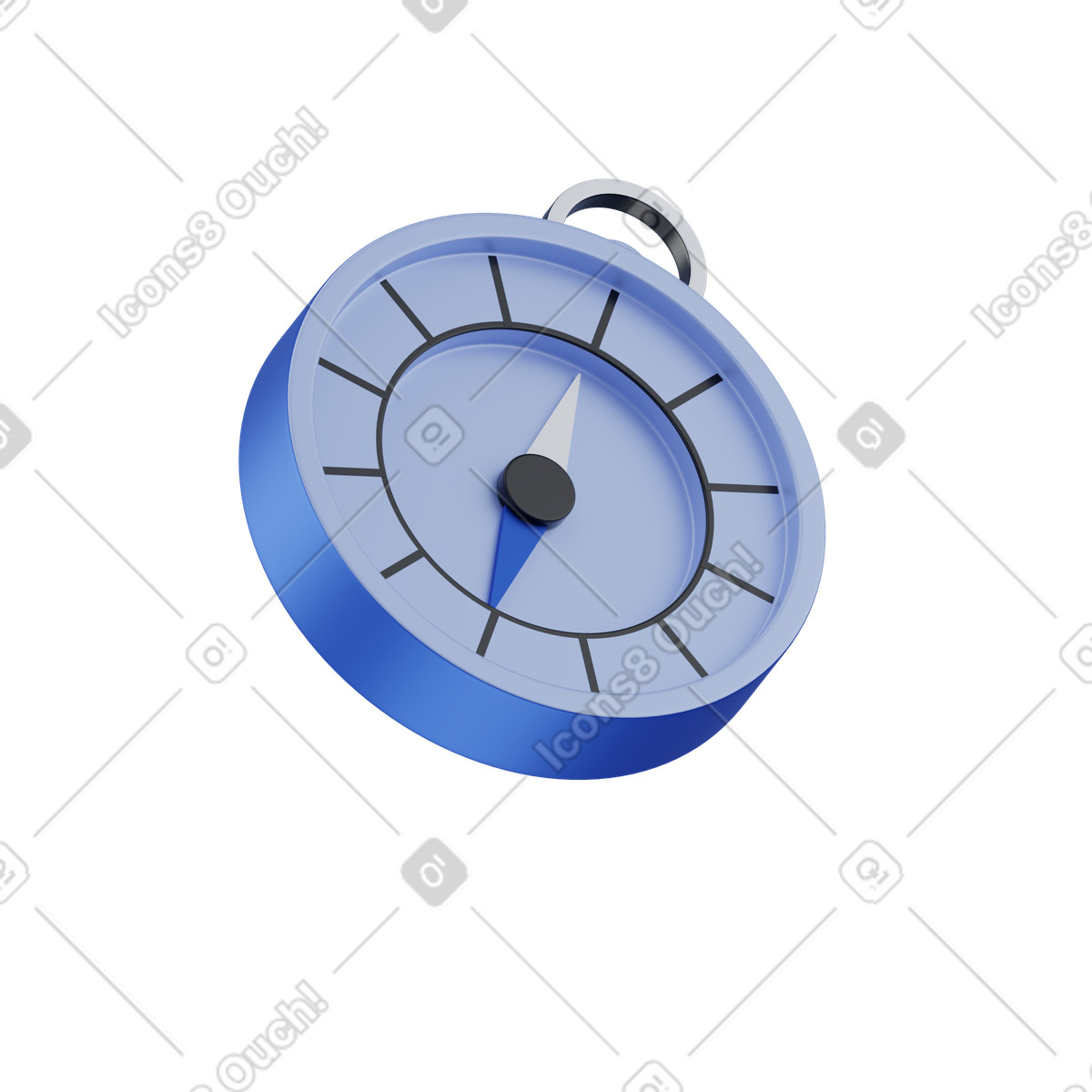 Ilustración Brújula azul en estilo 3D Techny a descargar en PNG y SVG