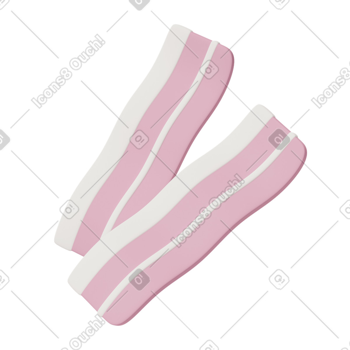 Two bacon slices illustration in 3D Casual life style download in PNG, SVG